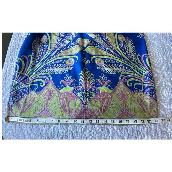 J.CREW Collection Dress Silk Floral Mixed Pattern Blue Pink Lace Up Size 6 - Picture 12 of 13